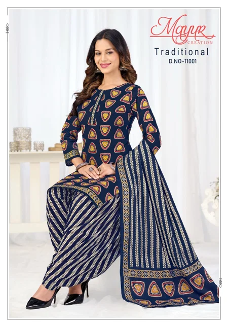 Traditional Vol 11 By Mayur Cotton Printed Dress Material
